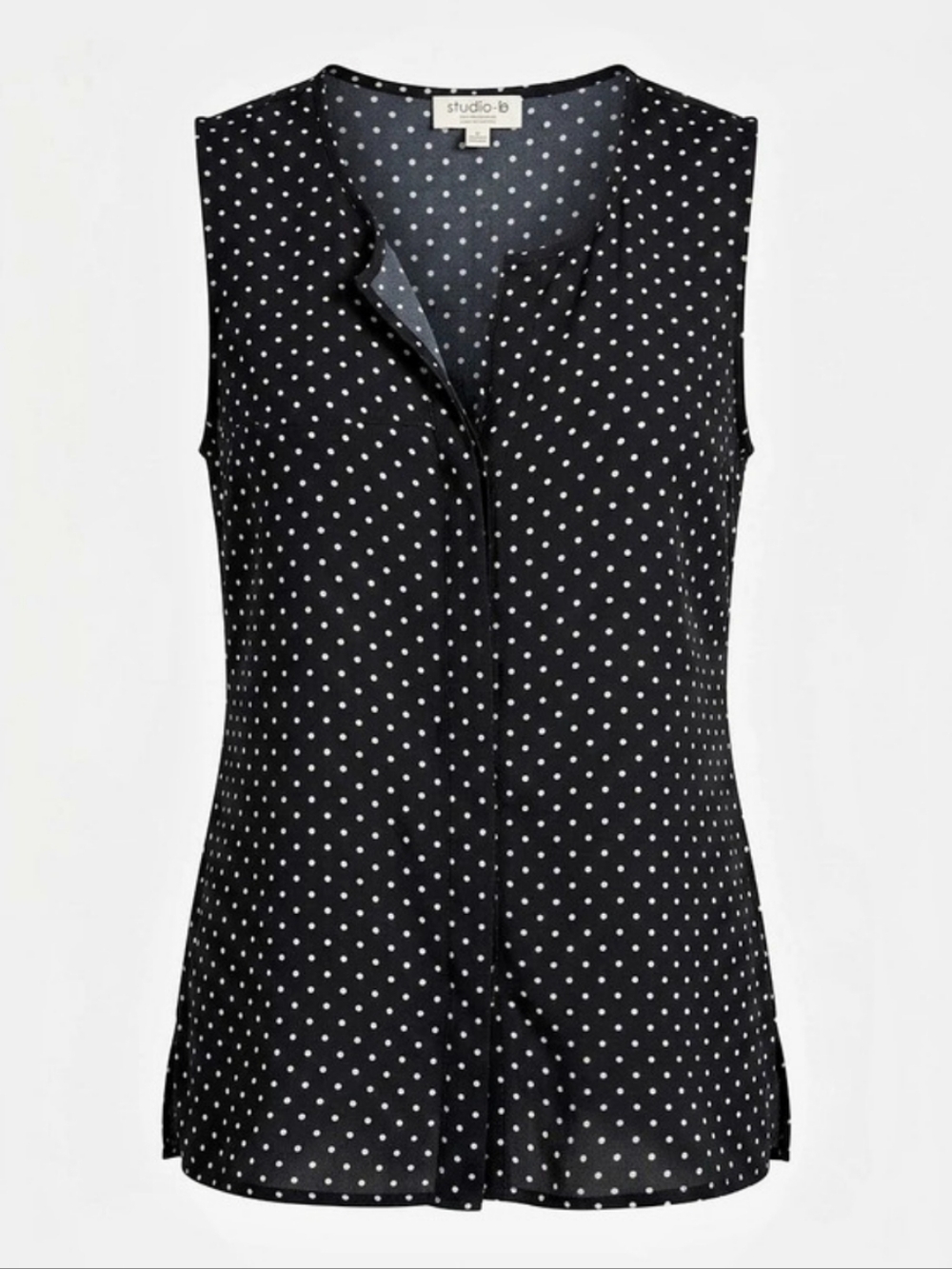 Studio B Polka Dot Sleeveless Blouse in Black & White
